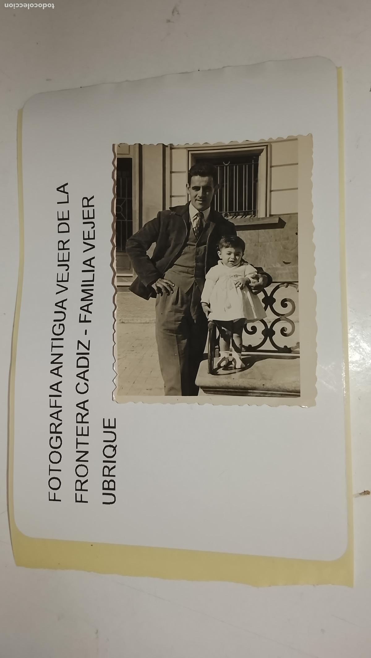 Fotograf&iacute;a antigua: FOTOGRAFIA ANTIGUA VEJER DE LA FRONTERA CADIZ - FAMILIA VEJER UBRIQUE - PADRE E HIJA DE DOMINGO