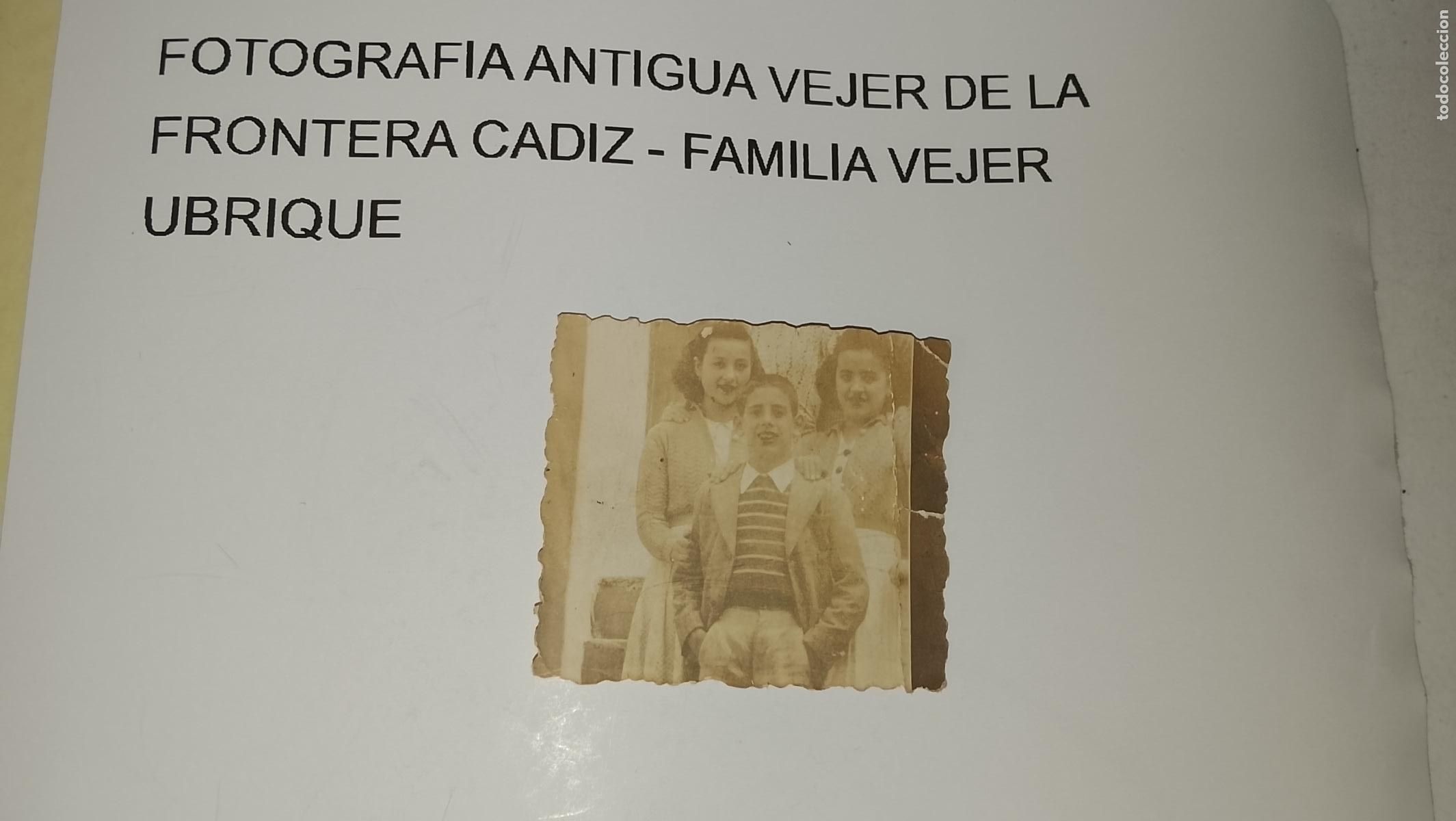 Fotograf&iacute;a antigua: FOTOGRAFIA ANTIGUA VEJER DE LA FRONTERA CADIZ - FAMILIA VEJER UBRIQUE - JOVENES DE DOMINGO