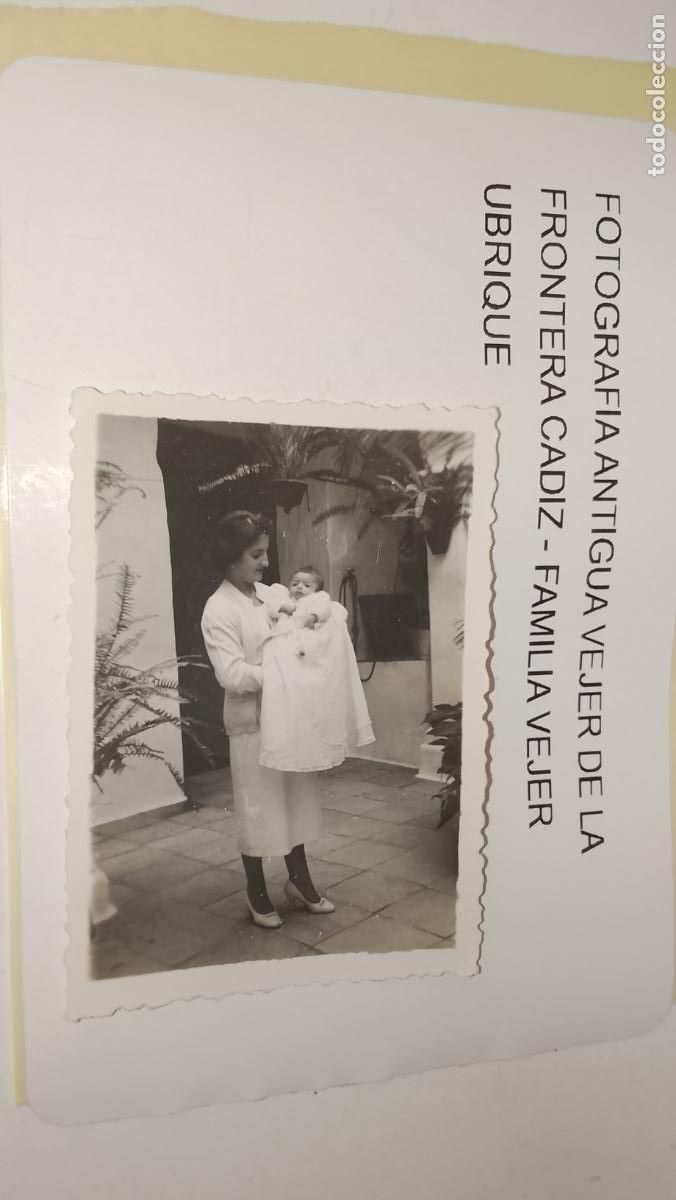 Fotograf&iacute;a antigua: FOTOGRAFIA ANTIGUA VEJER DE LA FRONTERA CADIZ - FAMILIA VEJER UBRIQUE - bautizo ni&ntilde;o cristianar