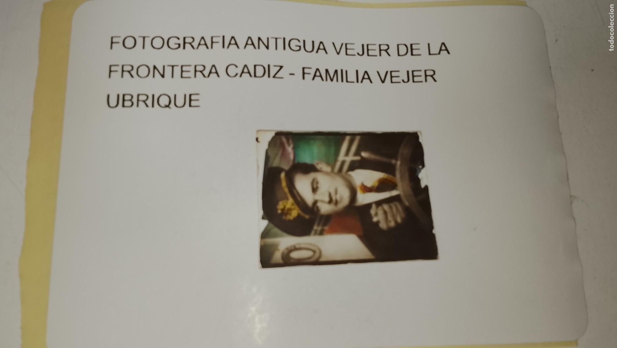 Fotografia antica: FOTOGRAFIA ANTIGUA VEJER DE LA FRONTERA CADIZ - FAMILIA VEJER UBRIQUE - MONTAJE MARINERO COLOREADO