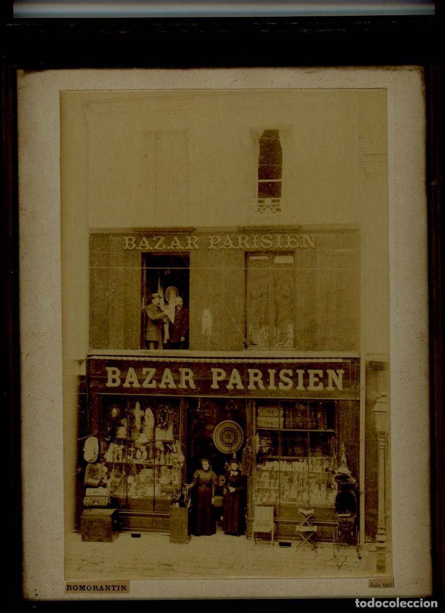 Fotograf&iacute;a antigua: Photo du Bazar Parisien &agrave; Romorantin, mr Carrou&eacute; en Juin 1897,format photo 17,5/23