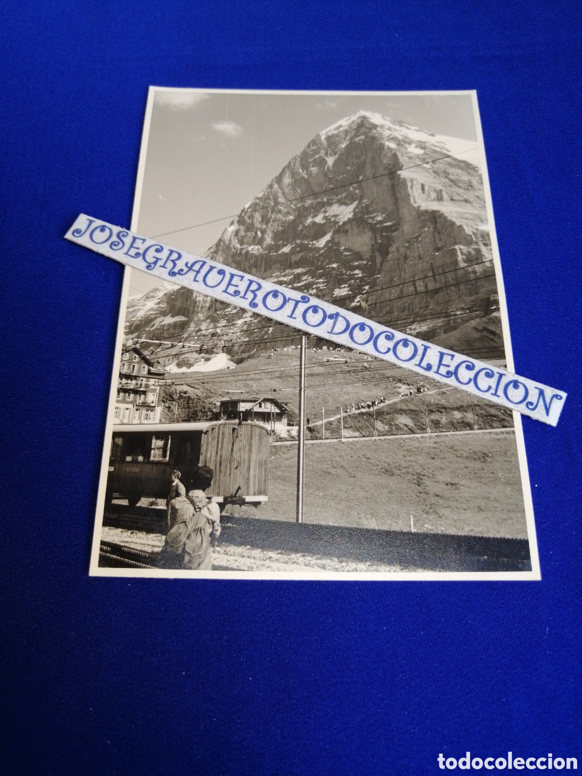 Fotograf&iacute;a antigua: SUIZA - MONTE KLEINE SCHEIDEGG - VAGON FERROCARRIL - ALPINISMO FOTOGRAF&Iacute;A ANTIGUA SIGLO PASADO