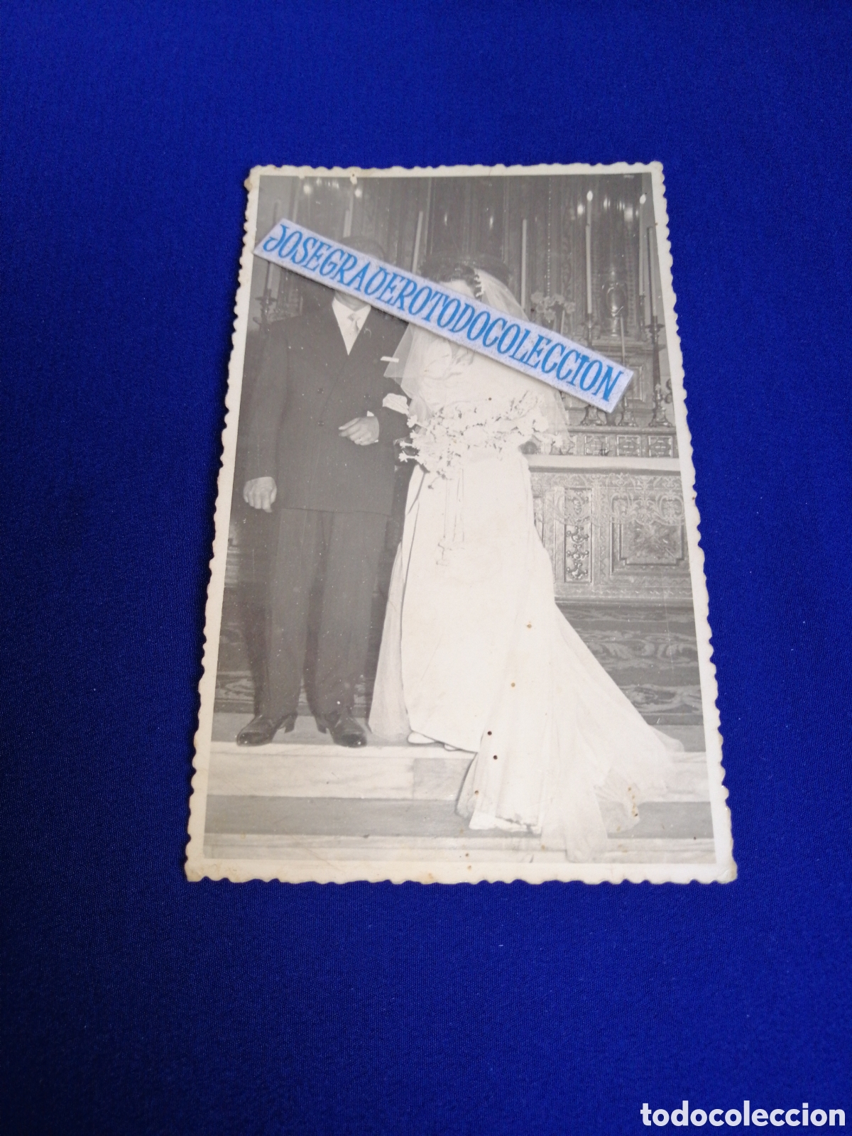 Fotograf&iacute;a antigua: MODELOS POSANDO BODA ALTAR FOTOGRAF&Iacute;A ANTIGUA SIGLO PASADO