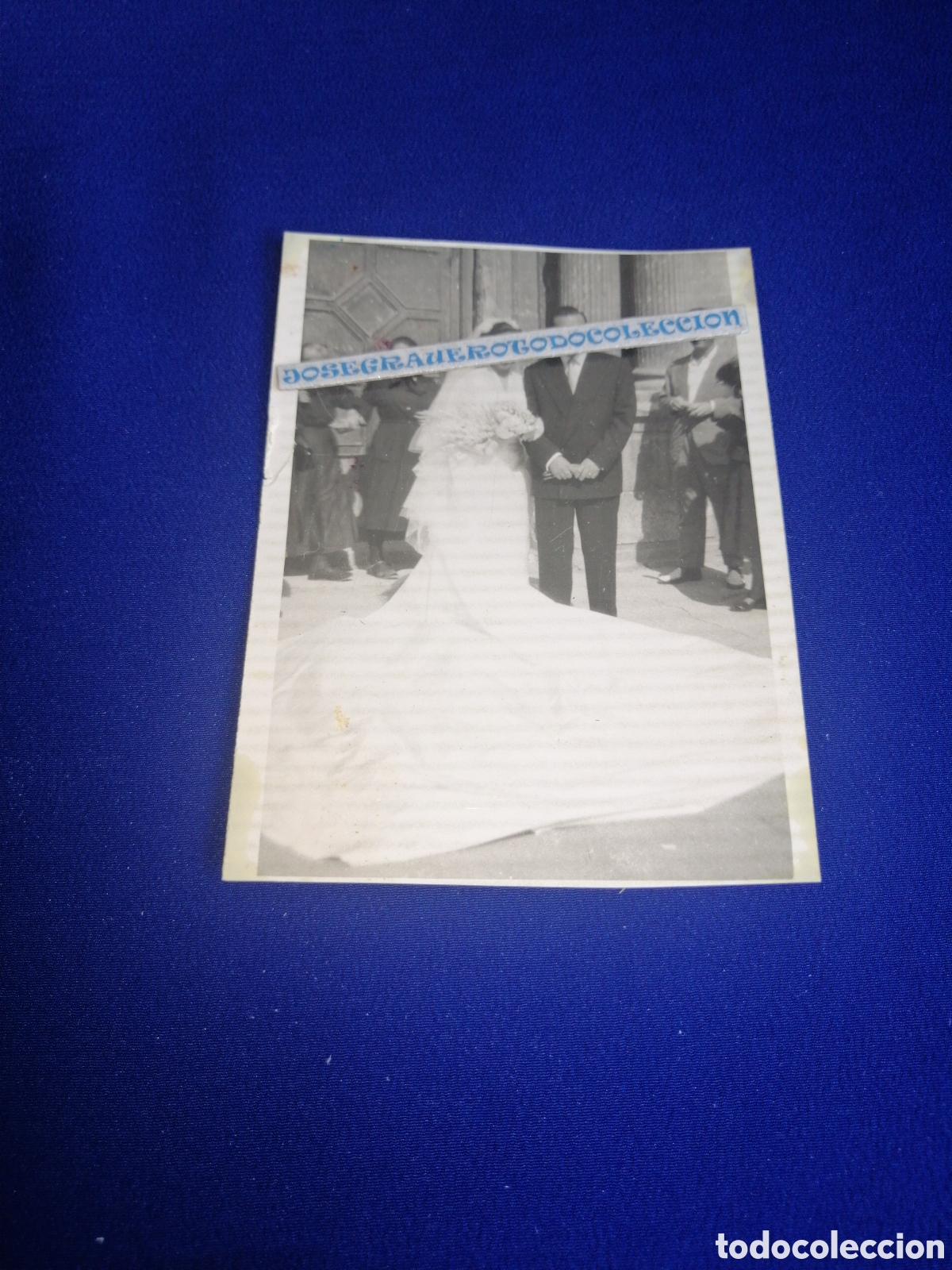 Fotograf&iacute;a antigua: MODELOS POSANDO TRAJE DE NOVIA BODA FOTOGRAF&Iacute;A ANTIGUA SIGLO PASADO