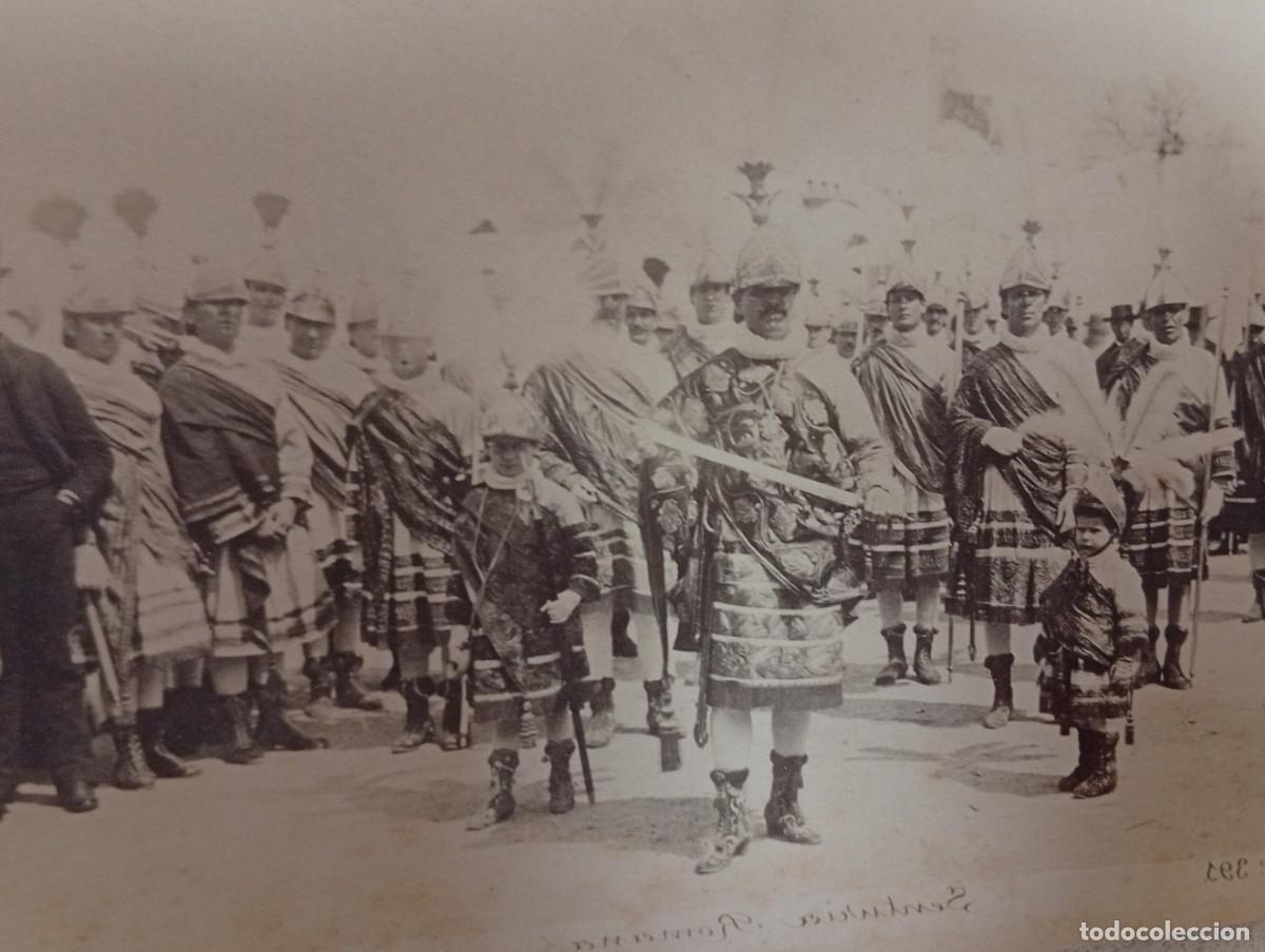 Fotograf&iacute;a antigua: SEMANA SANTA SEVILLA, SIGLO XIX, ARMAOS CENTURIA MACARENA, FOT. BEAUCHY,165x115 mm