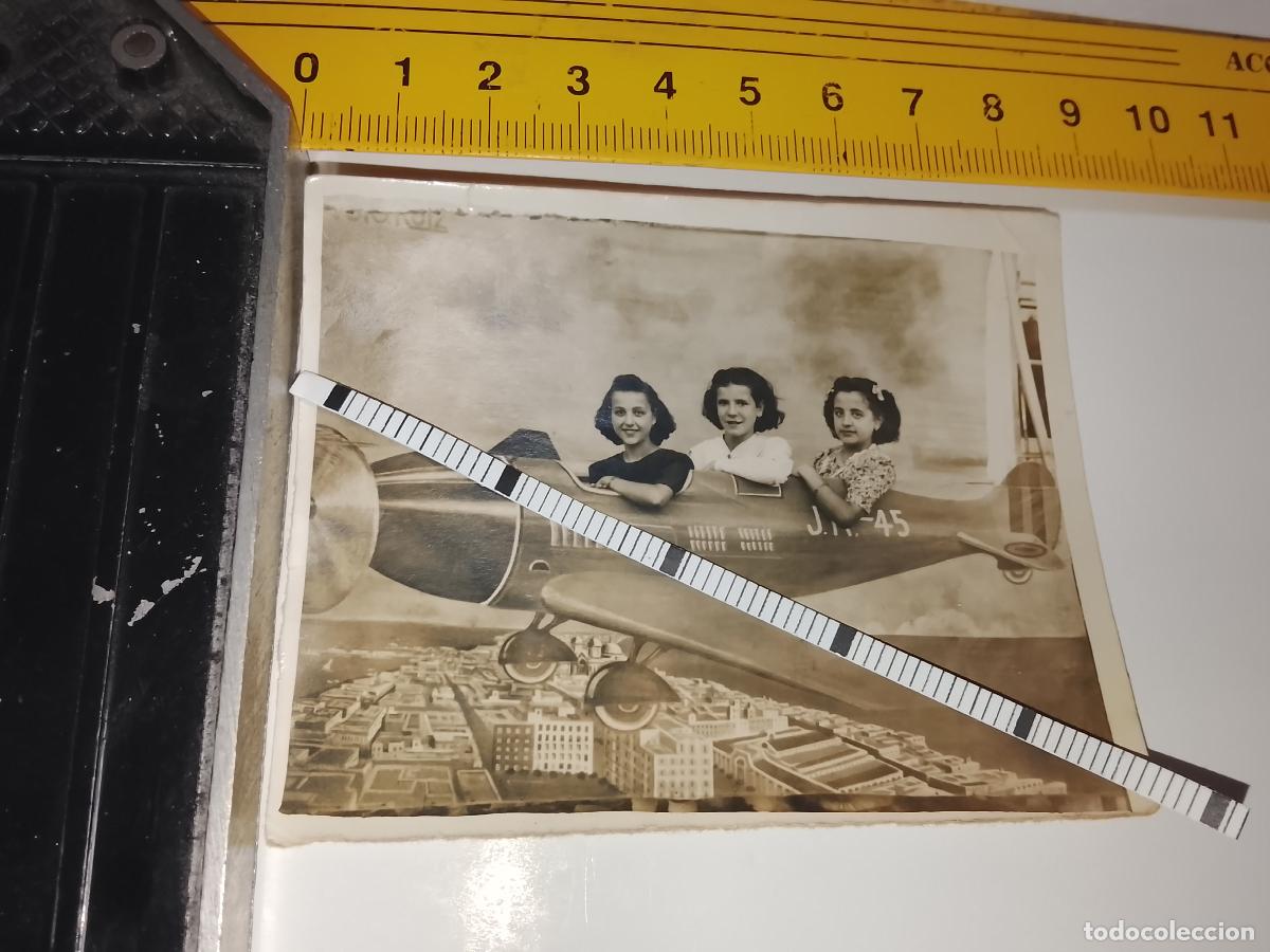 Fotografia antica: FOTOGRAFIA ANTIGUA FAMILIA VEJER - UBRIQUE - CADIZ - FERIA FOTOMONTAJE AVION