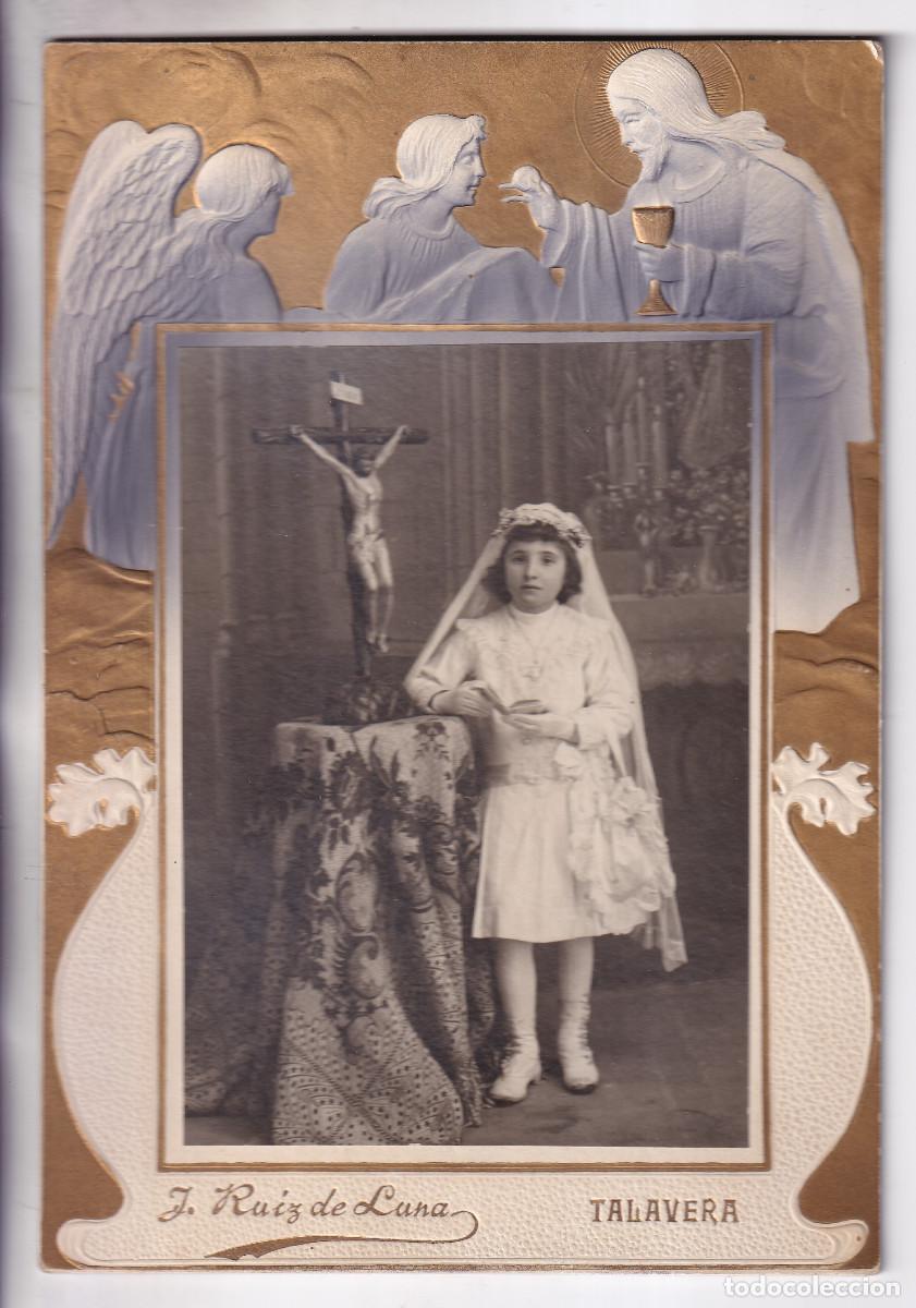 Fotograf&iacute;a antigua: FOTOGRAF&Iacute;A. NI&Ntilde;A DE PRIMERA COMUNI&Oacute;N. FOT&Oacute;GRAFO J. RUIZ DE LUNA. TALAVERA DE LA REINA. TOLEDO