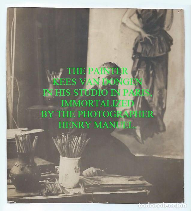 Fotograf&iacute;a antigua: KEES VAN DONGEN, EN SU ESTUDIO DE PARIS. FOT&Oacute;GRAFO HENRY MANUEL.