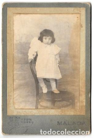 Fotograf&iacute;a antigua: FOTO RETRATO DE NI&Ntilde;A DE CUERPO ENTERO. FOTO J. PARRA (MALAGA) SOBRE 1930 - ALBUMINA-4234