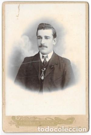 Fotograf&iacute;a antigua: FOTO RETRATO DE CABALLERO. FOTOGRAFIA EL MIRADOR S. POZZUOLI. BUENOS AIRES SOBRE 1890- ALBUMINA-4235