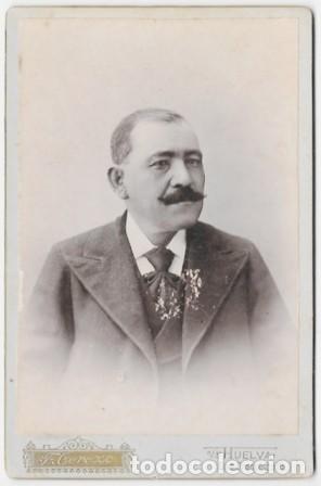Fotograf&iacute;a antigua: FOTO RETRATO DE CABALLERO. FOTO F. CEREZO- HUELVA, SOBRE 1880 - ALBUMINA-4239