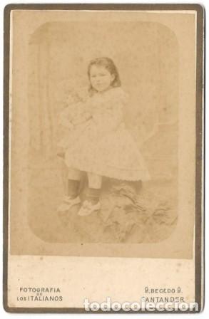 Fotograf&iacute;a antigua: FOTO DE NI&Ntilde;A DE CUERPO ENTERO. FOTO LOS ITALIANOS (SANTANDER), SOBRE 1900. - ALBUMINA-4240