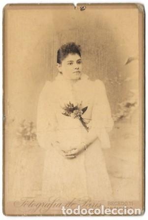 Fotograf&iacute;a antigua: FOTO DE MUJER JOVEN. FOTOGRAFIA DE PARIS (SANTANDER), SOBRE 1880. IMPRESO EN REVERSO - ALBUMINA-4241