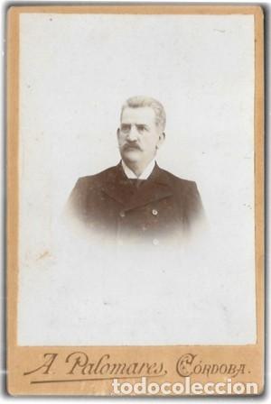 Fotograf&iacute;a antigua: FOTO RETRATO CABALLERO. FOTO A. PALOMARES SOBRE 1870 (CORDOBA). IMPRESO EN REVERSO - ALBUMINA-4244