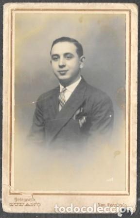 Fotograf&iacute;a antigua: RETRATO DE CABALLERO. FOTO QUIJANO, SAN FERNANDO-TEXTO EN REVERSO FECHA: 9-2-1930 - ALBUMINA-4249