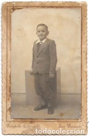 Fotograf&iacute;a antigua: FOTOGRAFIA DE NI&Ntilde;O DE CUERPO ENTERO. FOTO QUIJANO (SAN FERNANDO) A&Ntilde;OS 30 - ALBUMINA-4250