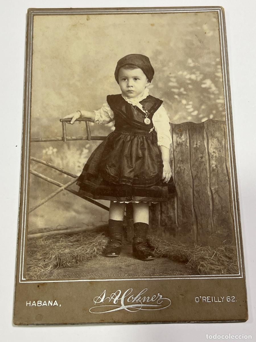 Fotograf&iacute;a antigua: FOTOGRAF&Iacute;A ANTIGUA ALBUMINA. RETRATO ESTUDIO NI&Ntilde;A. HABANA. A.A. COHNER.