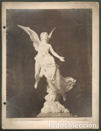 Fotograf&iacute;a antigua: TUMBA PARPAGLIONI, ESCULTURA DE MARMOL DEL A&Ntilde;O 1884 CREADA POR EL ESCULTOR F. FABIANI- ALBUMINA-4270