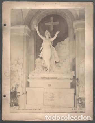 Fotograf&iacute;a antigua: MONUMENTO FAMILIA GHILINO CEMENTERIO DE STAGLIENO EN GENOVA OBRA DE G. SCANZI EN 1890- ALBUMINA-4272