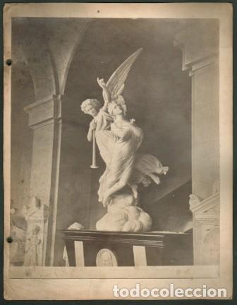 Fotograf&iacute;a antigua: MONUMENTO A ROCCO PIAGGIO. OBRA DE FEDERICO FABIANI. CEMENTERIO DE STAGLIENO GENOVA - ALBUMINA-4275