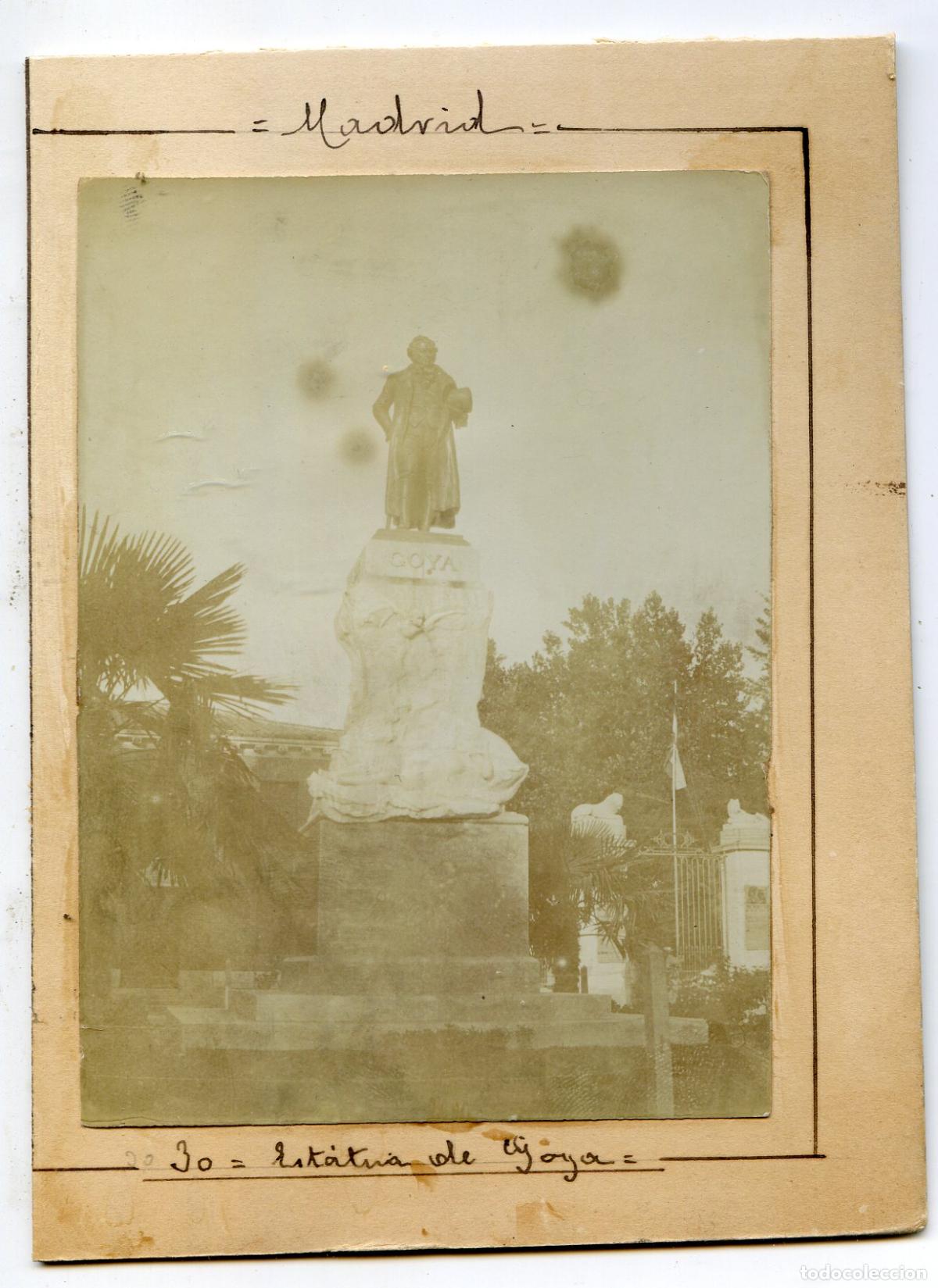 Alte Fotografie: Madrid. Estatua de Goya, circa 1906