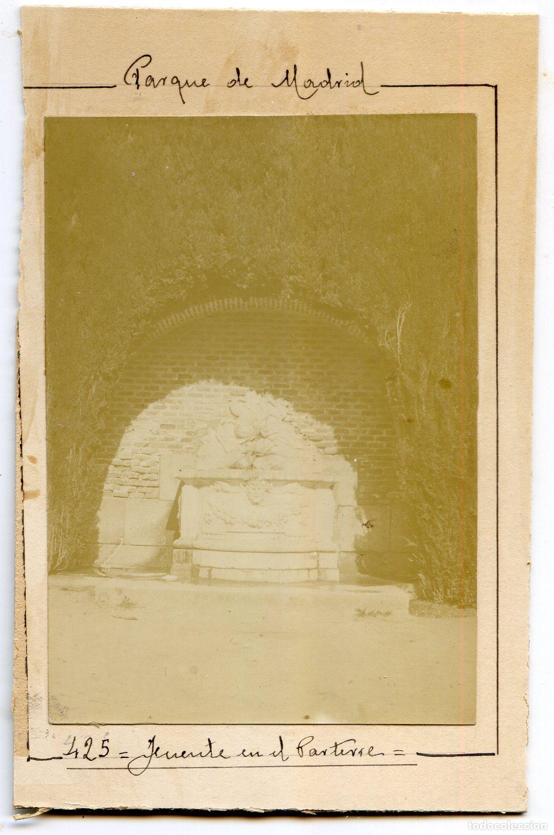 Alte Fotografie: Madrid. Parque del Retiro. Fuente en el Parterre, circa 1906
