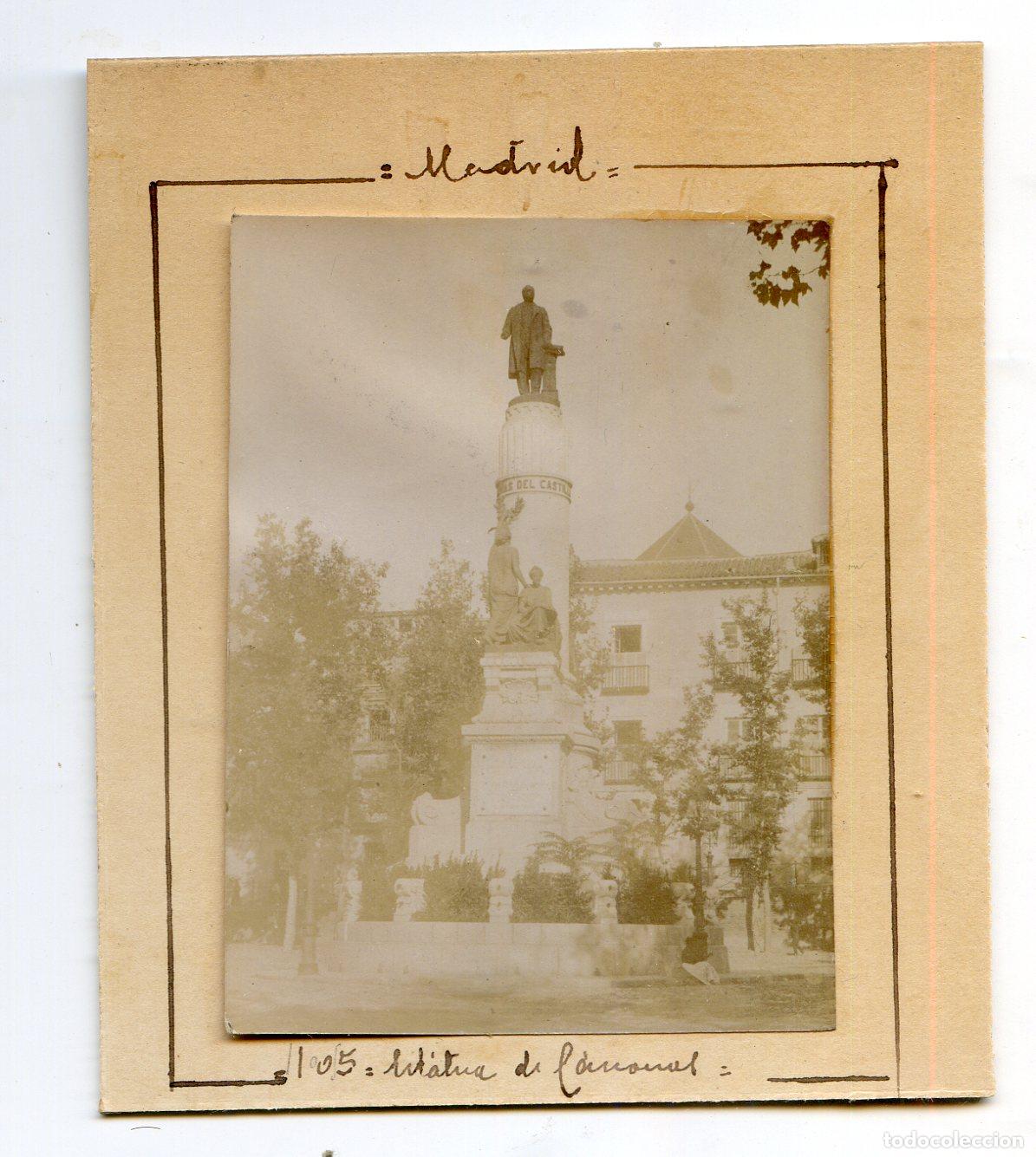 Alte Fotografie: Madrid. Estatua de C&aacute;novas, circa 1906