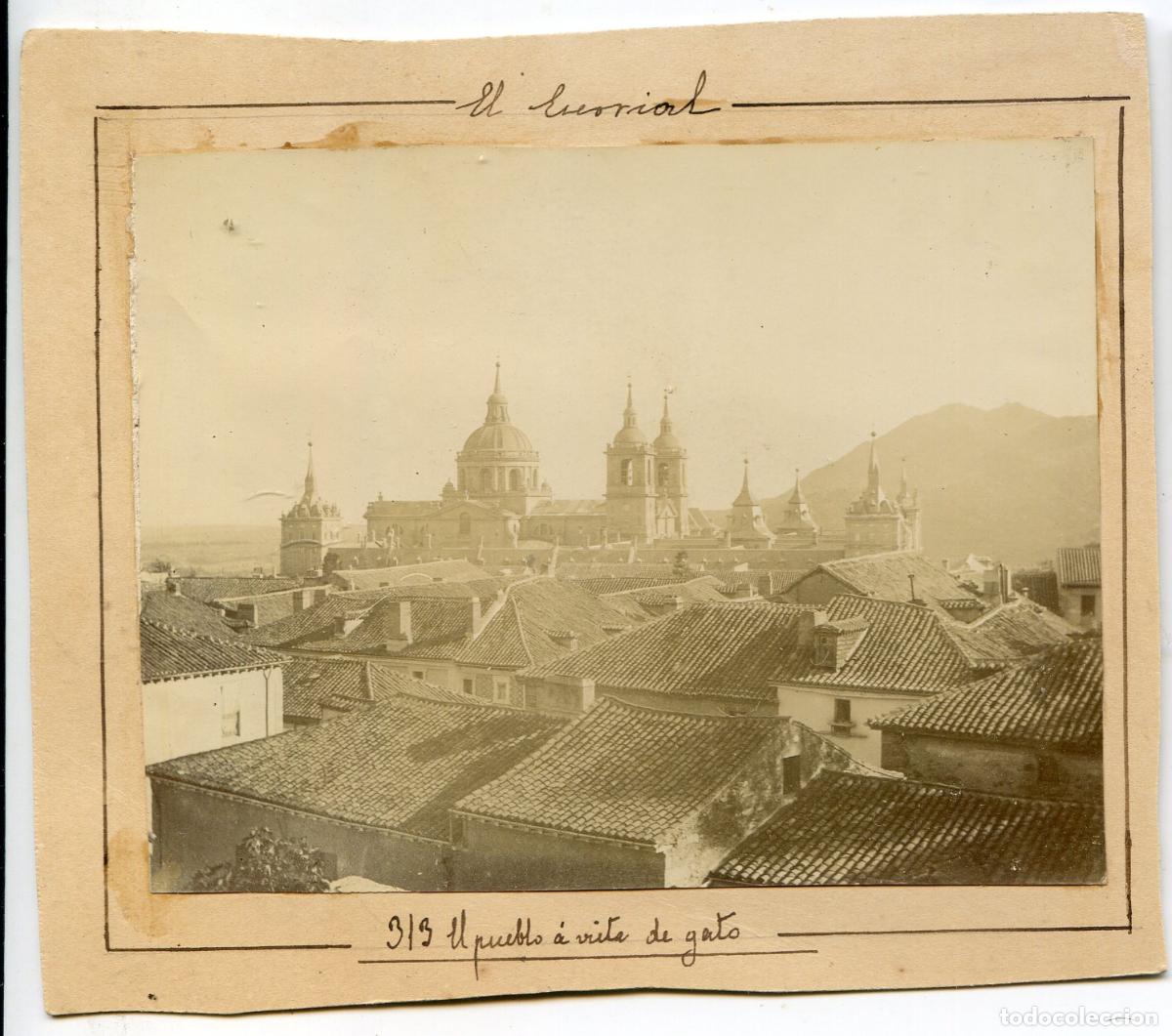 Photographie ancienne: Madrid. El Escorial, El pueblo a vista de gato, 1905