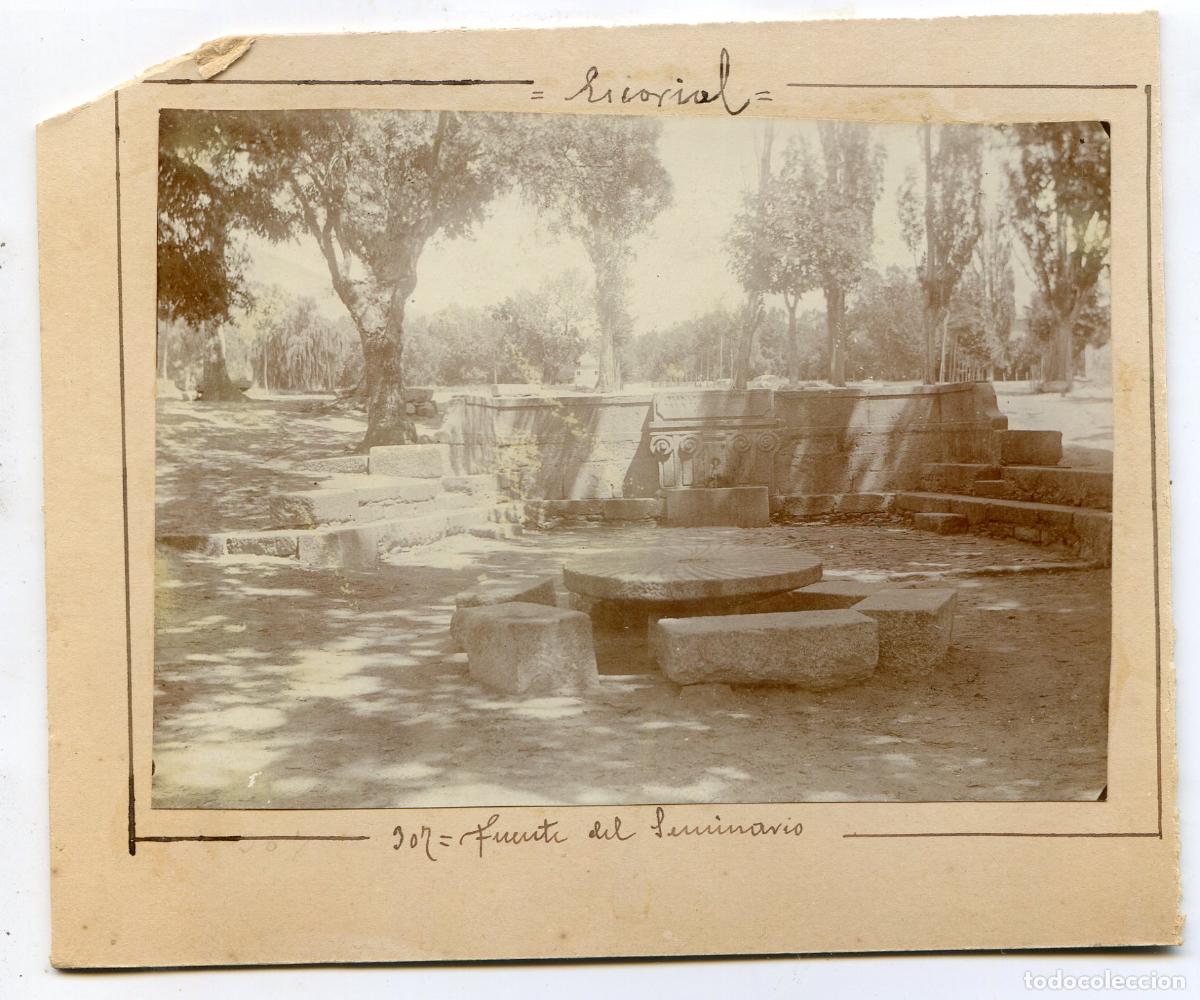 Fotografia antiga: Madrid. El Escorial, Fuente del seminario, 1905