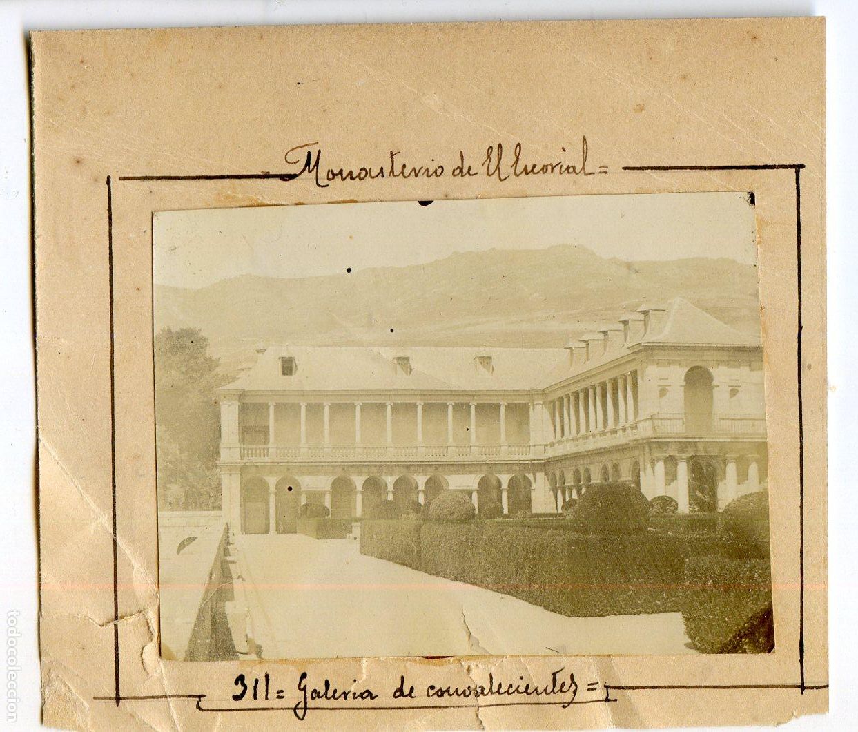 Alte Fotografie: Madrid. Monasterio de El Escorial, Galer&iacute;a de convalecientes, 1905