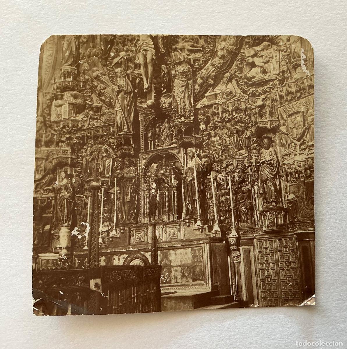 Fotograf&iacute;a antigua: FOTOGRAF&Iacute;A ALB&Uacute;MINA DETALLE DEL RETABLO MAYOR CARTUJA DE MIRAFLORES BURGOS 7&rsquo;5x7&rsquo;5 CMS