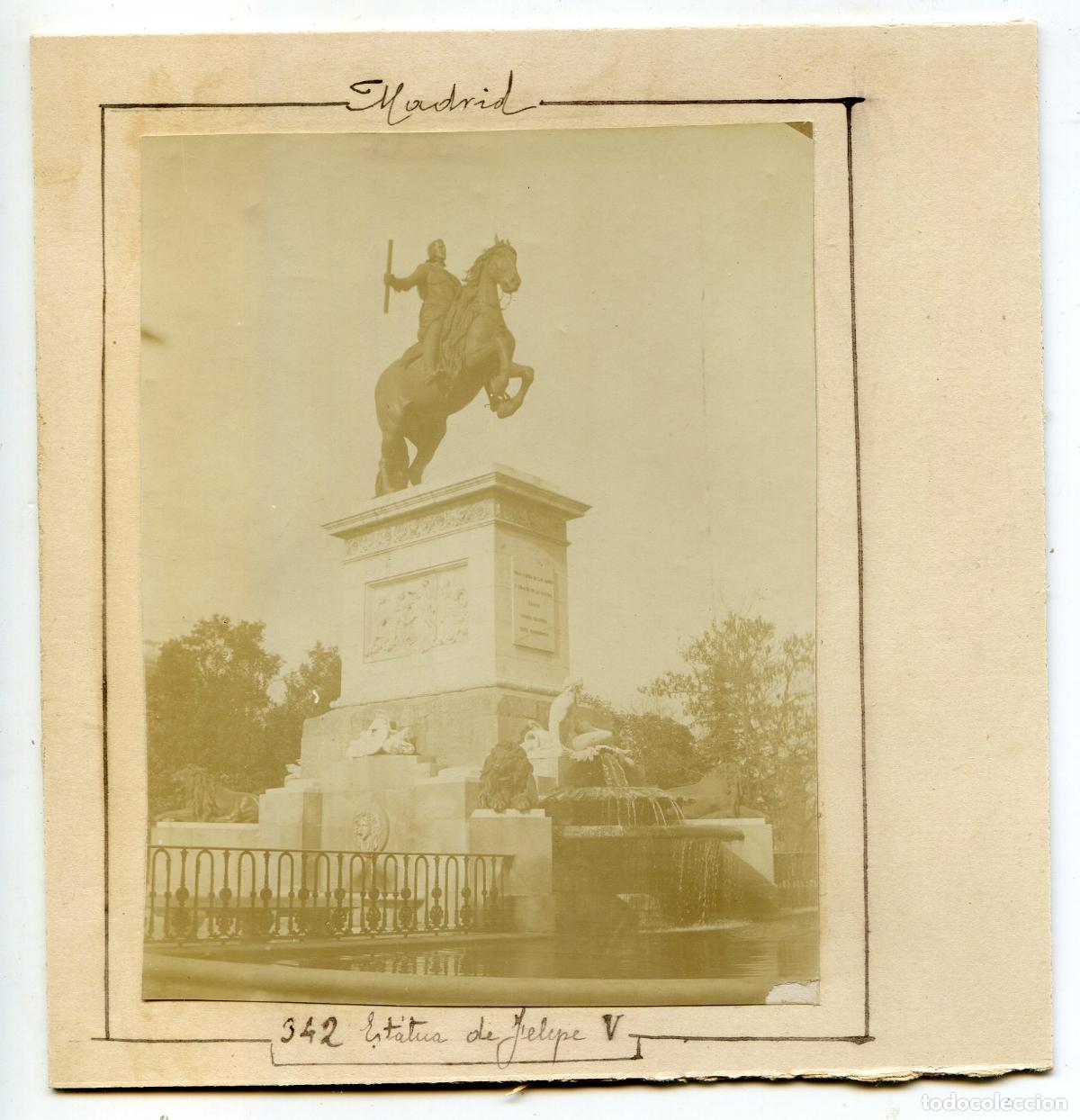Antique Photography: Madrid. Estatua de Felipe V, circa 1906