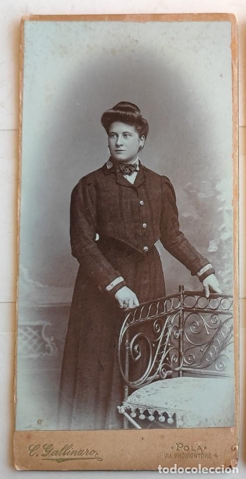 Fotograf&iacute;a antigua: FOTOGRAFIA ANTIGUA DE UNA MUJER, CESARE GALLINARO, POLA, SIGLO XIX, 16,5 X 8 CM