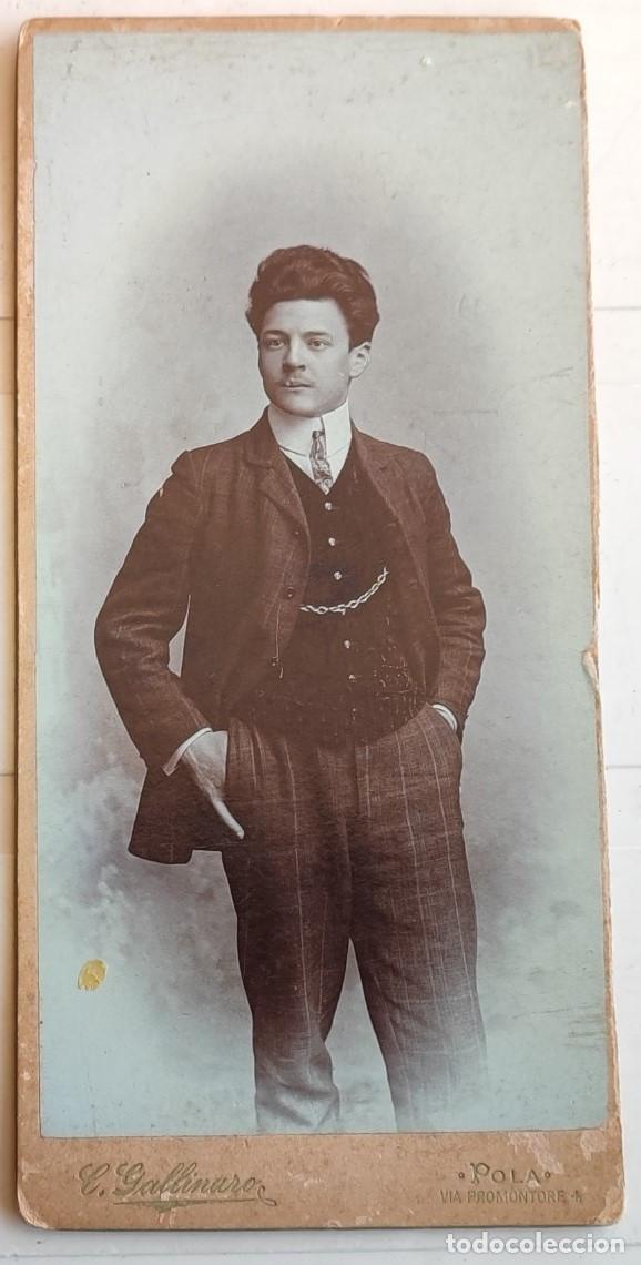 Fotograf&iacute;a antigua: FOTOGRAFIA ANTIGUA DE UN HOMBRE, CESARE GALLINARO, POLA, SIGLO XIX, 16,5 X 8 CM