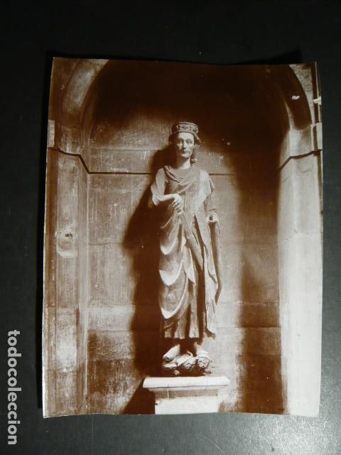 Fotografia antica: LEON ESCULTURA REY ORDO&Ntilde;O II GERMAN GRACIA FOTOGRAFO ANTIGUA FOTOGRAFIA ALBUMINA 18 X 24 CM