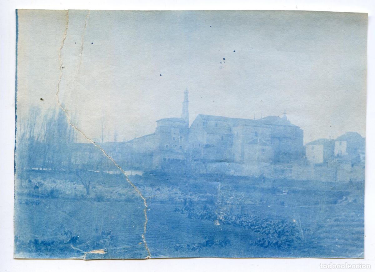 Alte Fotografie: Pe&ntilde;afiel, Valladolid. Vista. Circa 1906. Cianotipo