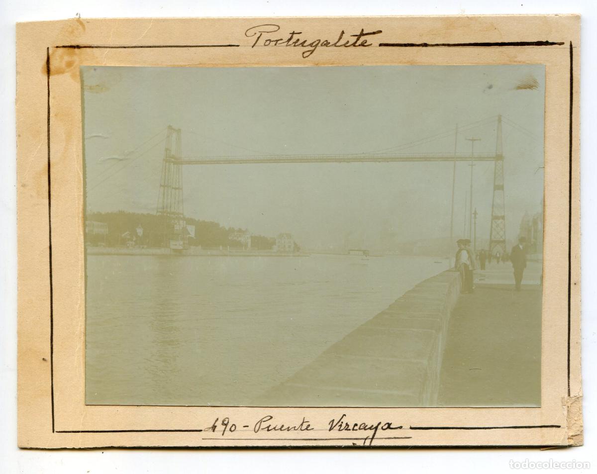 Fotografia antica: Portugalete, Bilbao, Puente Vizcaya, circa 1905.