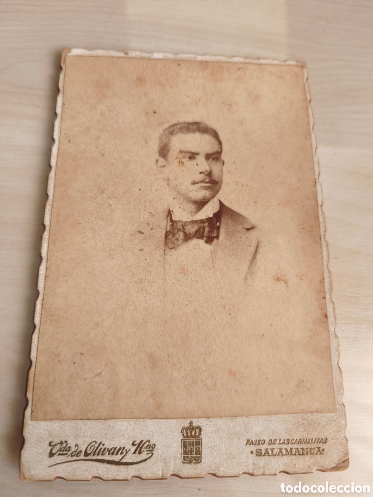 Fotograf&iacute;a antigua: Tarjeta de visita, viuda de Olivan y Hno.Salamanca. 8x12 cms.