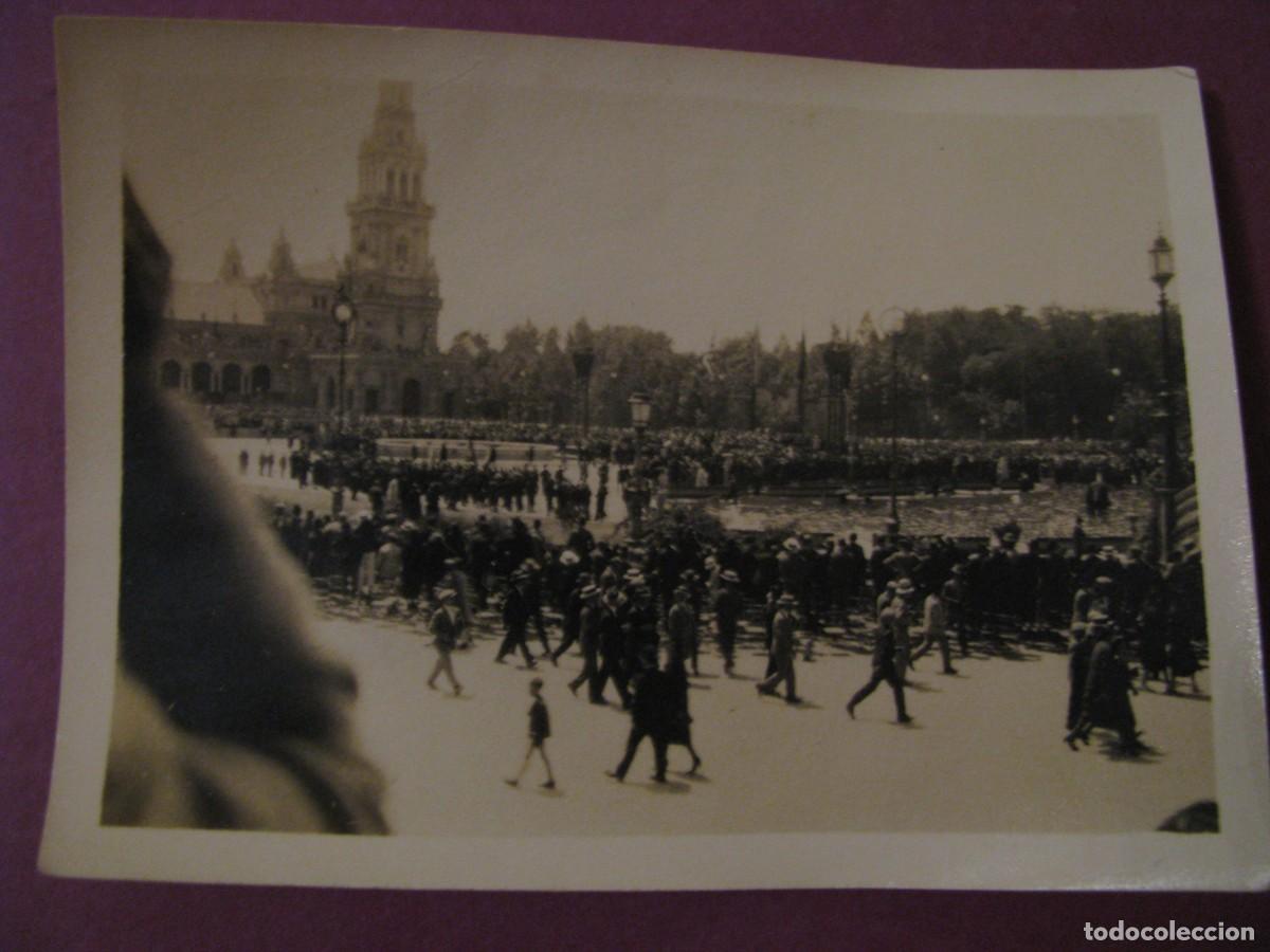 Fotograf&iacute;a antigua: FOTO DE SEVILLA. EXPO 1929. PLAZA DE SEVILLA. 9X6 CM