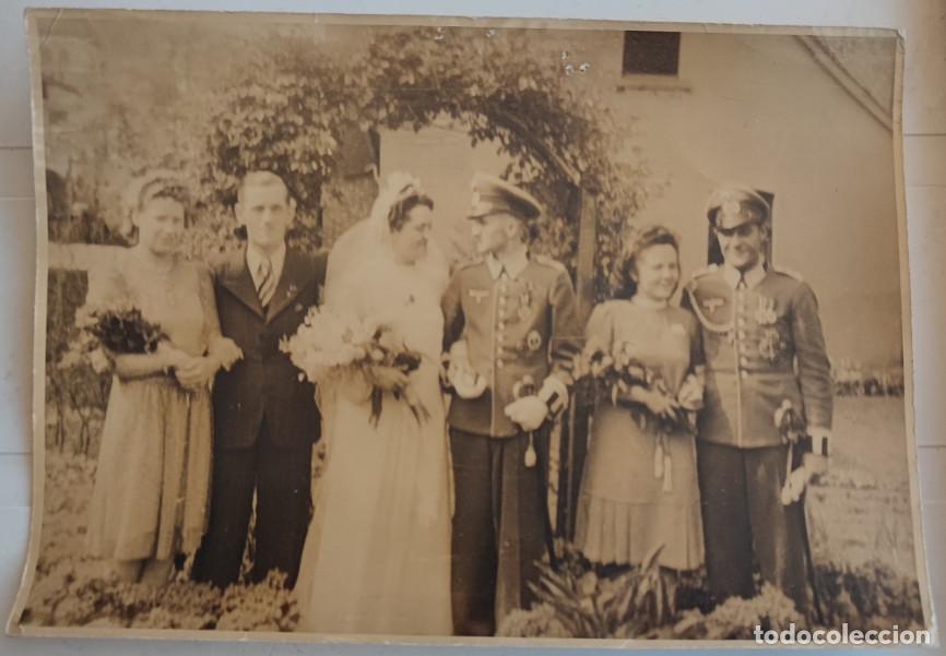 Fotograf&iacute;a antigua: FOTOGRAFIA ANTIGUA, BODA DE SOLDADOS ALEMANES, SEGUNDA GUERRA MUNDIAL, WWII, 17,5 X 12,5 CM