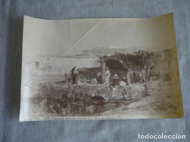 Fotograf&iacute;a antigua: ALBUMINA JEAN LAURENT CUADRO DE FORTUNY CAMPAMENTO EN MARRUECOS ALBUMINA SIGLO XIX 20 X 30 CM