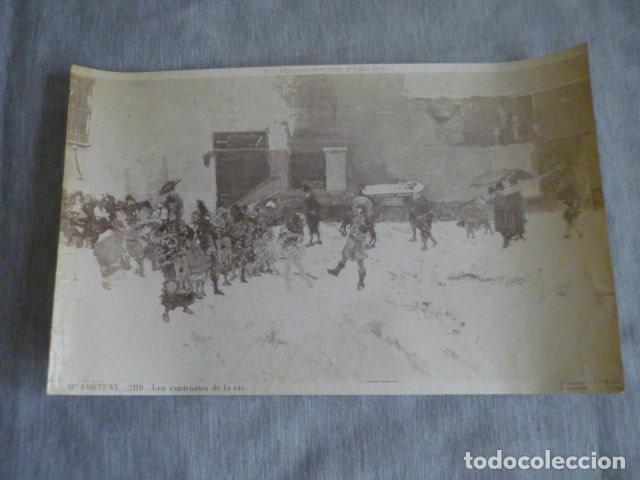 Fotograf&iacute;a antigua: ALBUMINA JEAN LAURENT CUADRO DE FORTUNY LOS CONTRATES DE LA VIDA ALBUMINA SIGLO XIX 20 X 32 CM