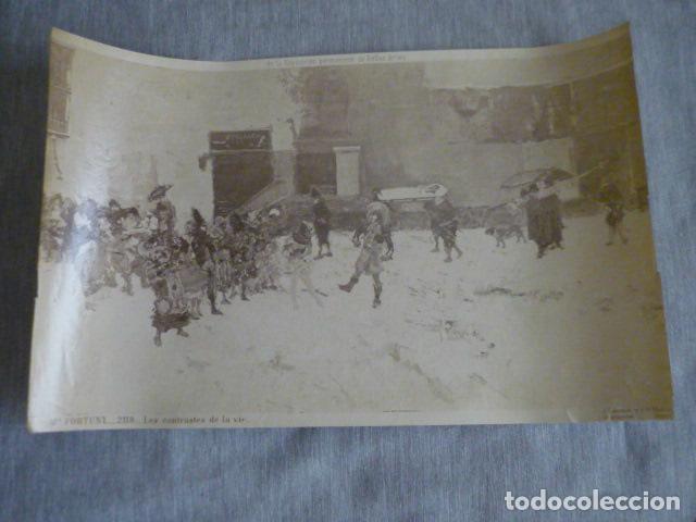 Fotograf&iacute;a antigua: ALBUMINA JEAN LAURENT CUADRO DE FORTUNY LOS CONTRATES DE LA VIDA ALBUMINA SIGLO XIX 20 X 32 CM
