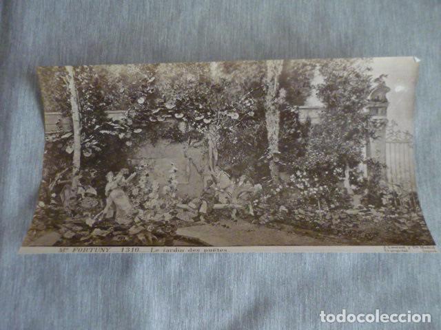 Antique Photography: ALBUMINA JEAN LAURENT CUADRO DE FORTUNY EL JARDIN DE LOS POETAS ALBUMINA SIGLO XIX 14 X 25 CM