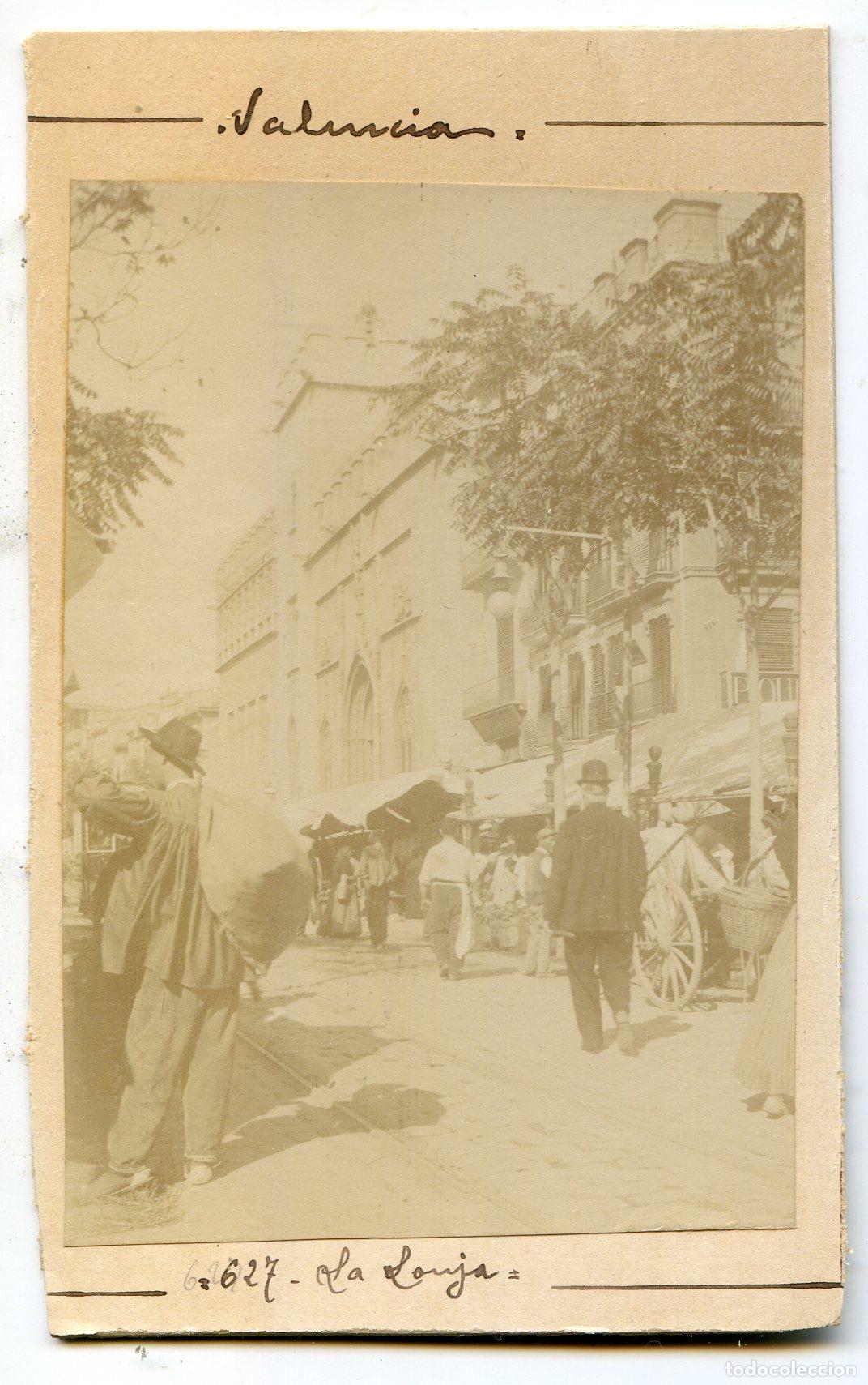 Alte Fotografie: Valencia, La Lonja, calle muy animada 1906