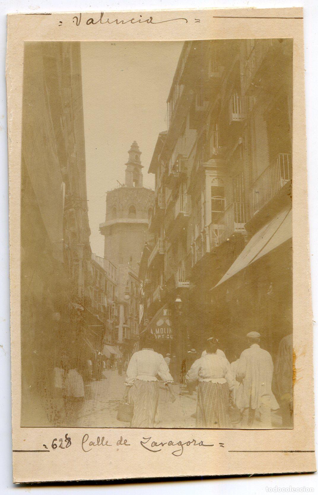 Alte Fotografie: Valencia, Calle de Zaragoza, calle muy animada 1906