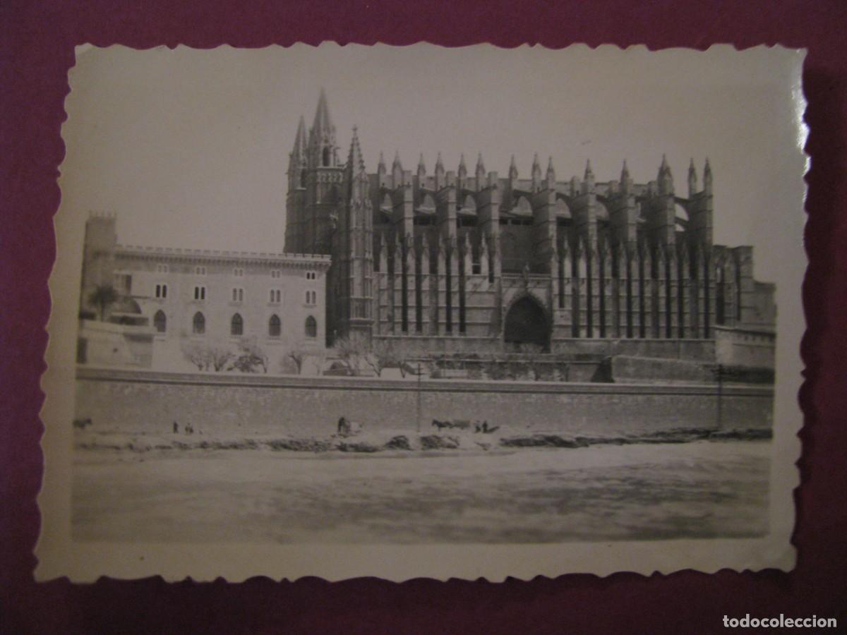Fotograf&iacute;a antigua: FOTO DE MALLORCA. LA CATEDRAL DE MALLORCA. 1940 O 50. 8,5X6 CM
