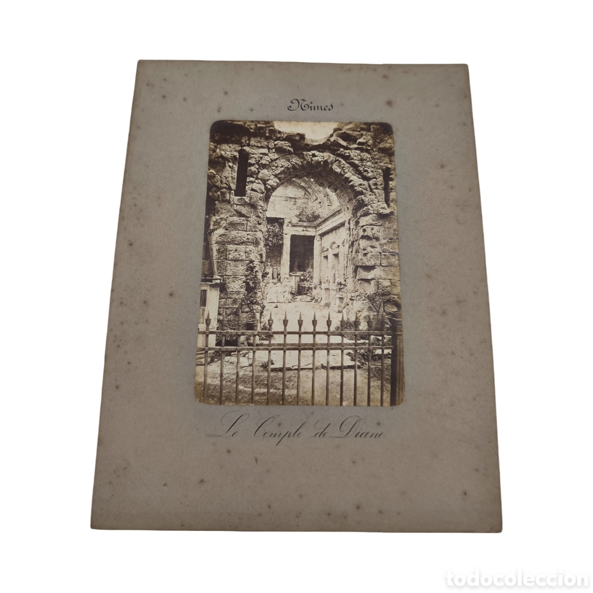 Fotograf&iacute;a antigua: Fotograf&iacute;a Antigua C. 1880-1900 - N&icirc;mes: Le Temple De Diane (Templo De Diana, Francia) - Gran Soport