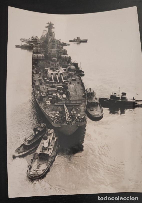 Fotograf&iacute;a antigua: EL ACORAZADO USA DE LOS ESTADOS UNIDOS SALE HACIA VIETNAM, TELEFOTO 18 X 13 CM