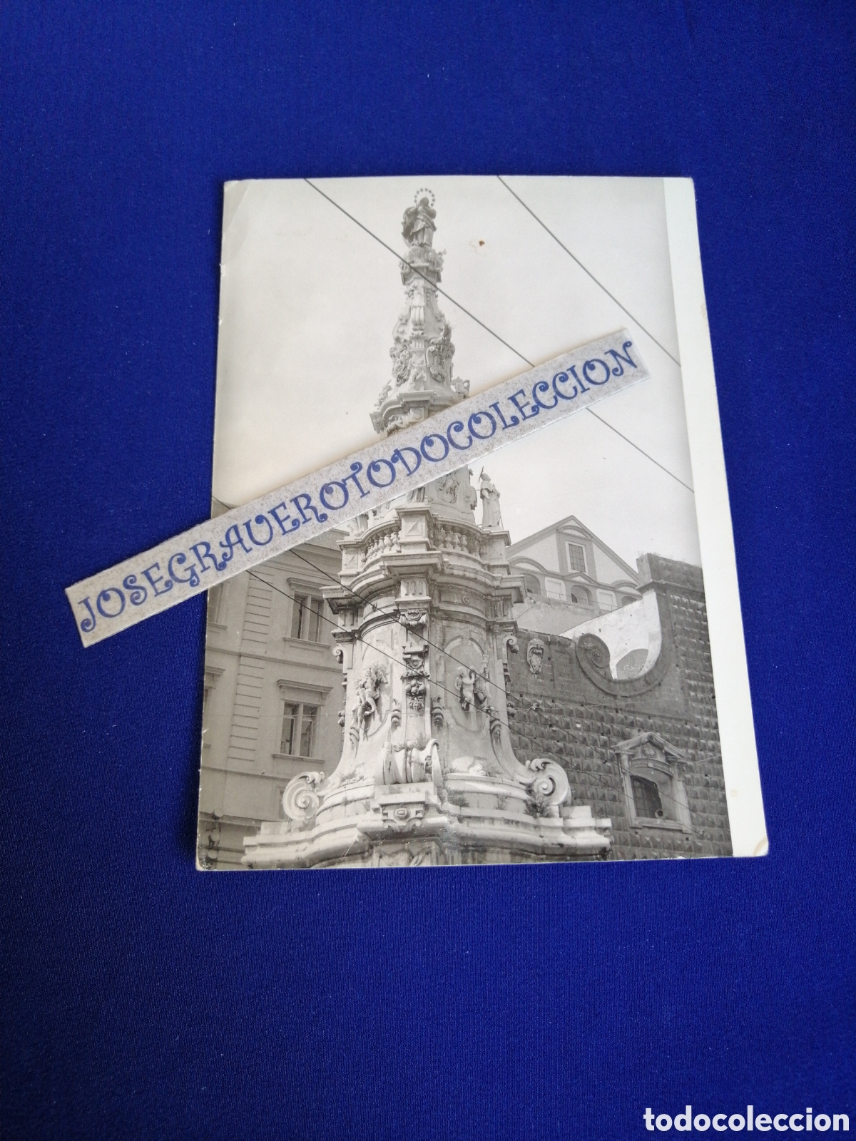 Fotograf&iacute;a antigua: NAPOLES (ITALIA) OBELISCO DE LA INMACULADA FOTOGRAF&Iacute;A ANTIGUA SIGLO PASADO